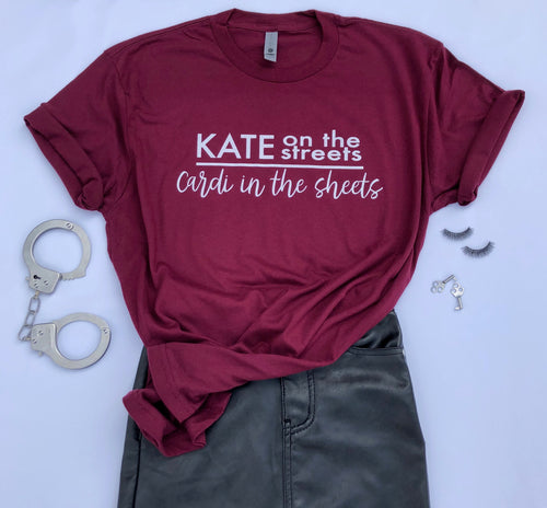 KATE ON THE STREETS CARDI IN THE SHEETS